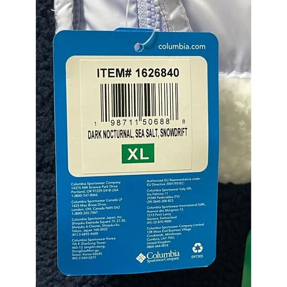 Columbia NWT Women's Long Sleeve Cropped Fleece Pullover, XL, Navy/White - Picture 8 of 16